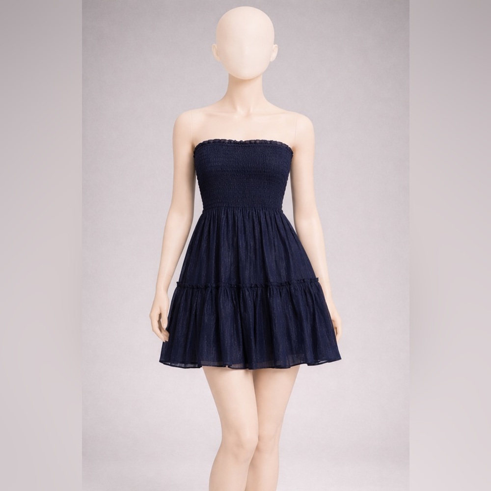 Aqua Navy Blue  Casual Dress